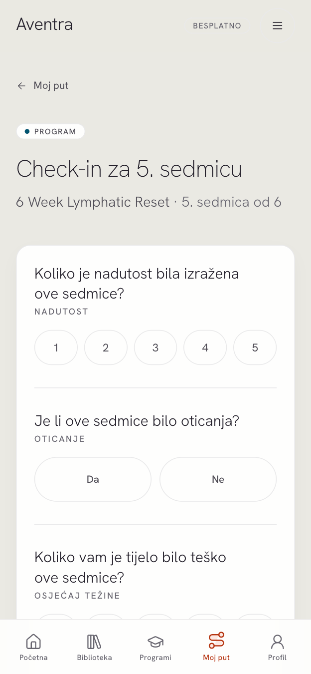 Sedmični check-in